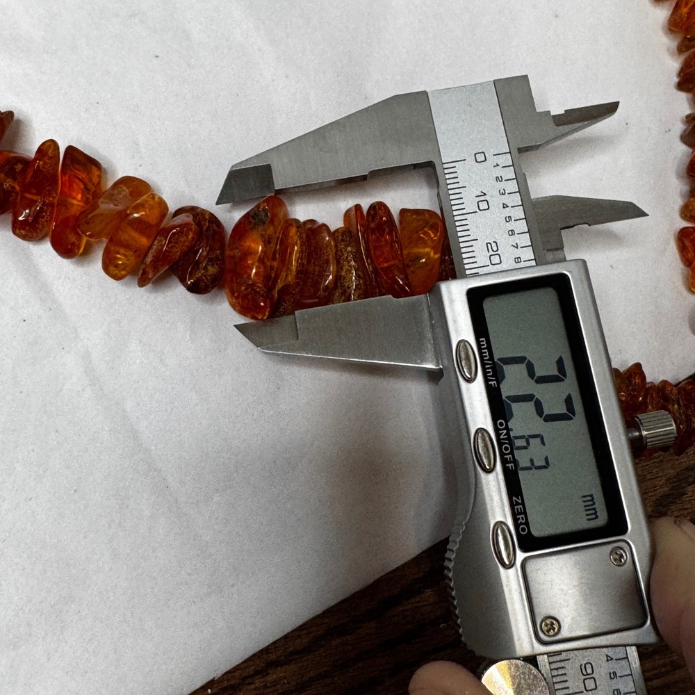 Natural Baltic‎ Amber Chip Necklace Gemstone Glow Boho Chic 26 inches Gradual - Picture 10 of 16
